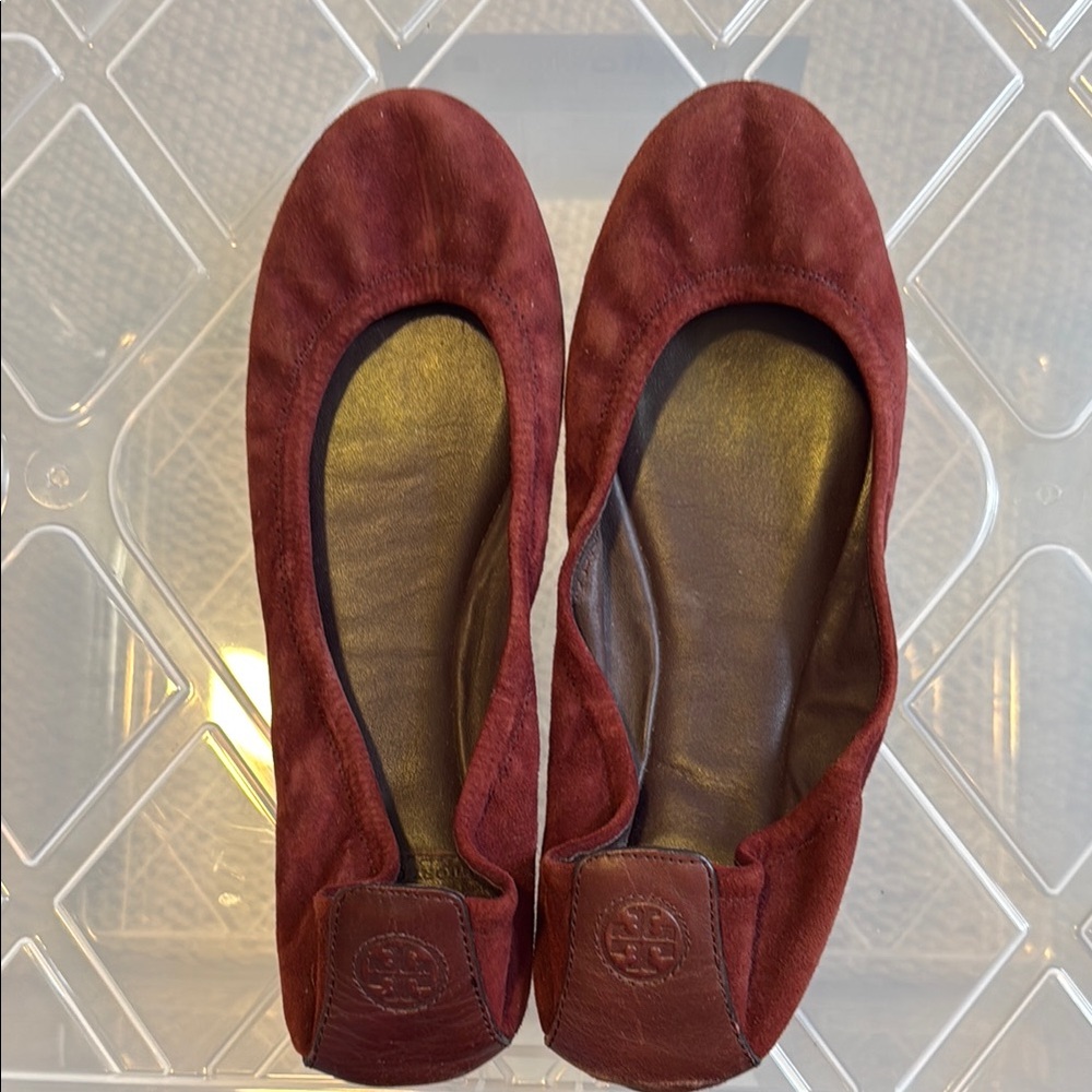 Tory Burch Red Ballet Flats